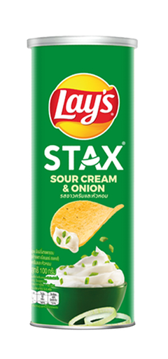 Lay's Stax Potato Chips Snack 100G X 16 Sour Cream & Onion