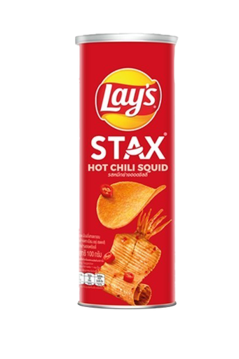 Lay's Stax Potato Chips Snack 100G X 16 Thai Spicy Squid